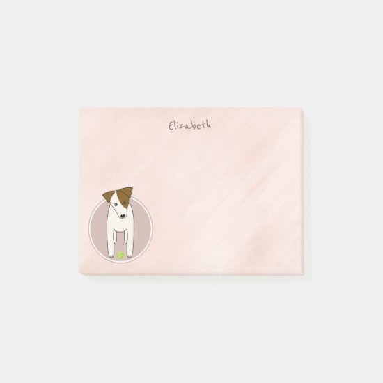 Custom Parson Jack Russell Terrier dusty rose Post-it Notes