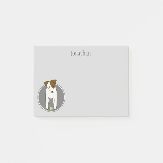 Custom Parson Jack Russell Terrier w tennis ball Post-it Notes