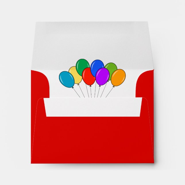 Custom party balloons lined Birthday envelopes (Back (Bottom))
