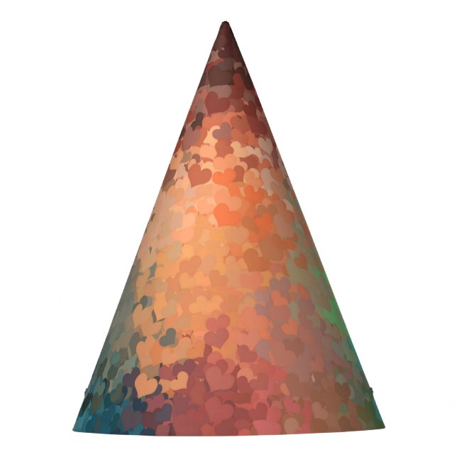 Custom Party Colorful Hearts Trendy Template Party Hat (Front)
