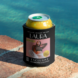 Custom Party Drink Cooler, Modern Magazine Cover Can Cooler