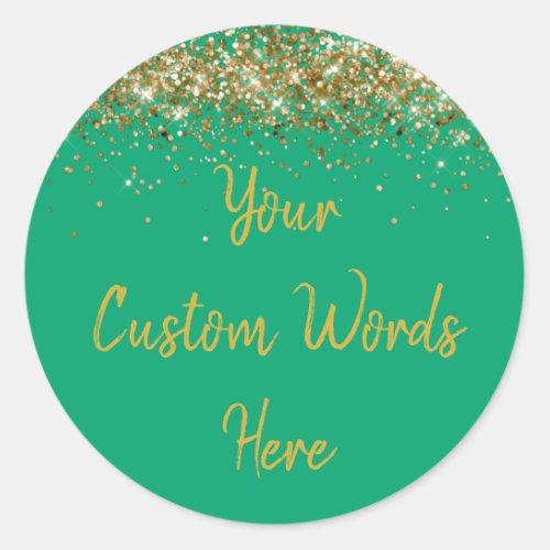 Custom Party Favor Personalized Birthday Green  Classic Round Sticker