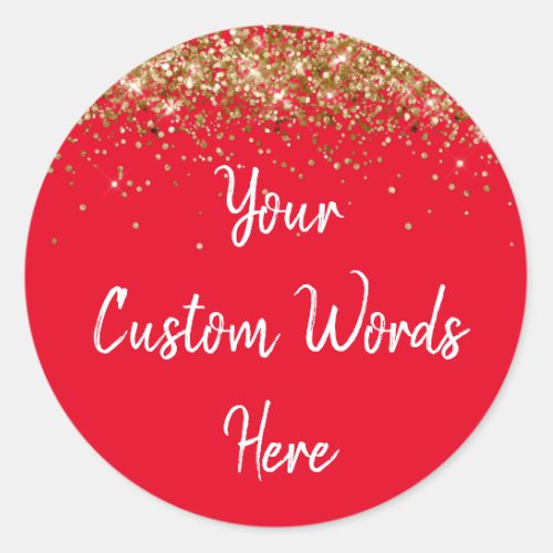 Custom Party Favor Personalized Birthday Red White Classic Round Sticker