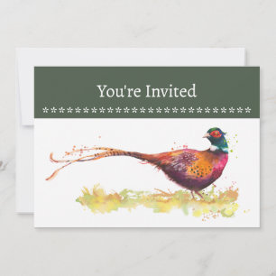 Custom Party Invite Custom Ring-Necked Pheasant