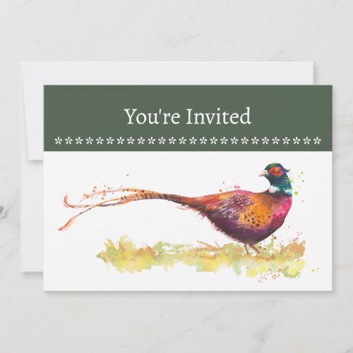 Custom  Party Invite Custom Ring_Necked Pheasant