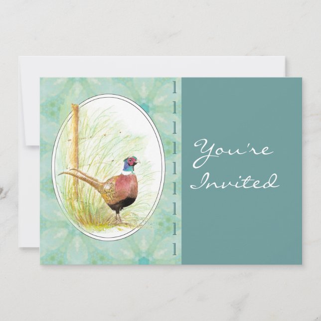 Custom  Party Invite Custom Ring-Necked Pheasant (Front)