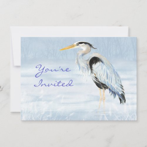 Custom Party Invite Great Blue Heron Bird