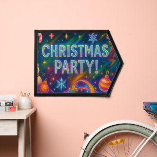Custom Party Pennant - Holographic Lettering Decor