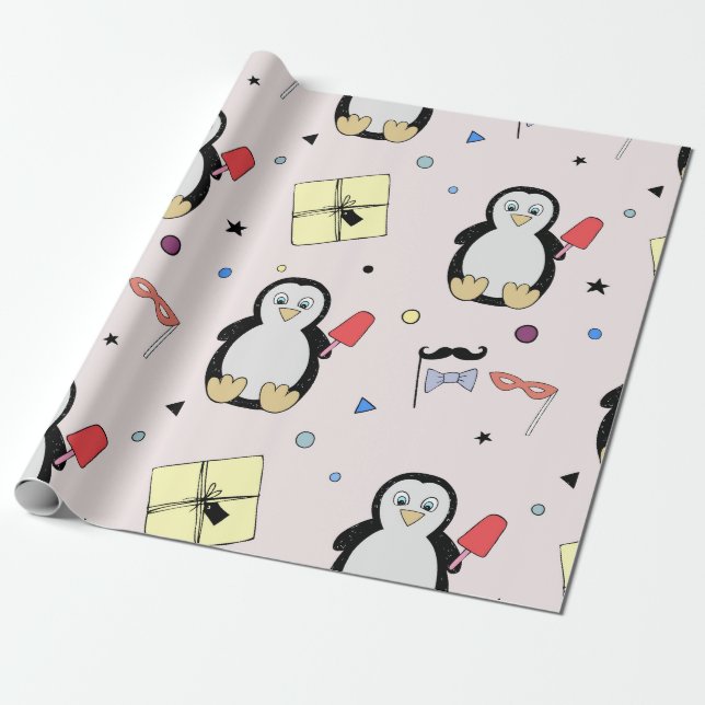 Custom Party Wrapping Paper for Kids (Unrolled)