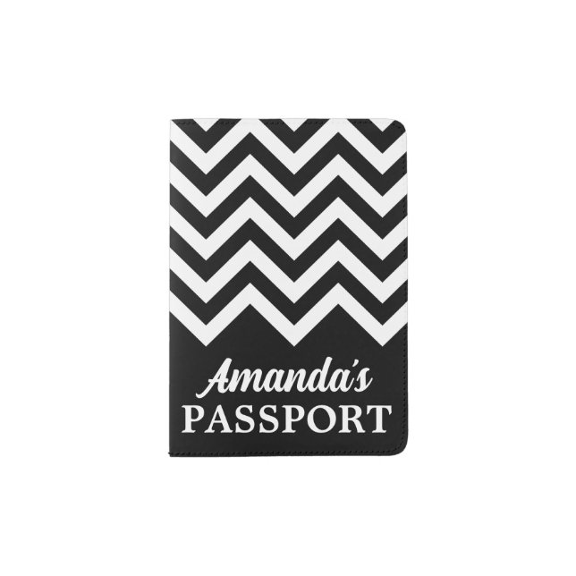 Custom passport cover with chevron zig zag pattern (Front)