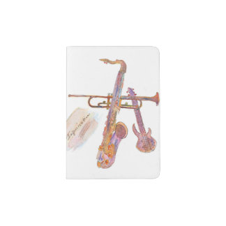 Custom passport cover with jazz art