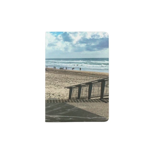 Custom Passport Holder Beach. (Front)