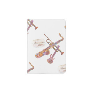 custom passport holder with music instruments