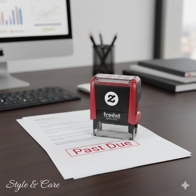 Custom Past Due Text Self Inking Stamp for Office (Custom Past Due Text Self Inking Stamp for Office)