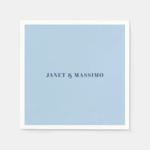 Custom pastel blue personalized minimalist name napkins