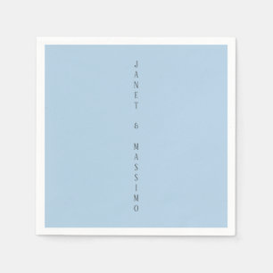 Custom pastel blue personalized minimalist name napkins