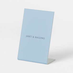 Custom pastel blue personalized minimalist name pedestal sign