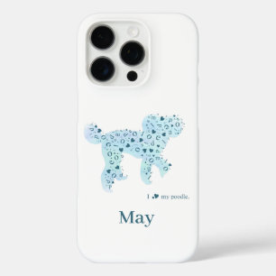 Custom Pastel Blue Poodle Silhouette customizable iPhone 16 Pro Case