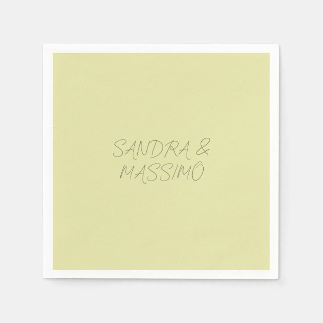Custom pastel color personalized minimalist name napkins (Front)