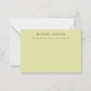 Custom pastel color personalized minimalist name note card