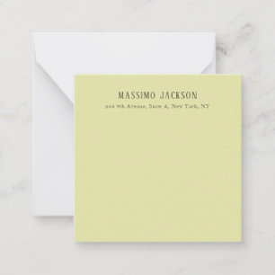 Custom pastel color personalized minimalist name note card