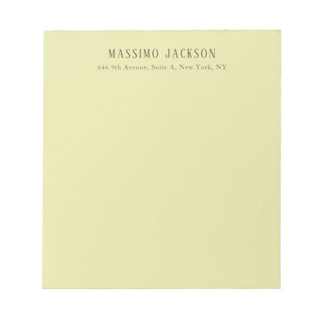 Custom pastel color personalized minimalist name notepad (Front)