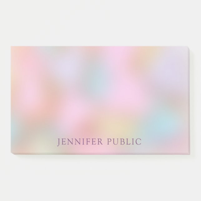 Custom Pastel Colors Elegant Modern Template Post-it Notes (Front)