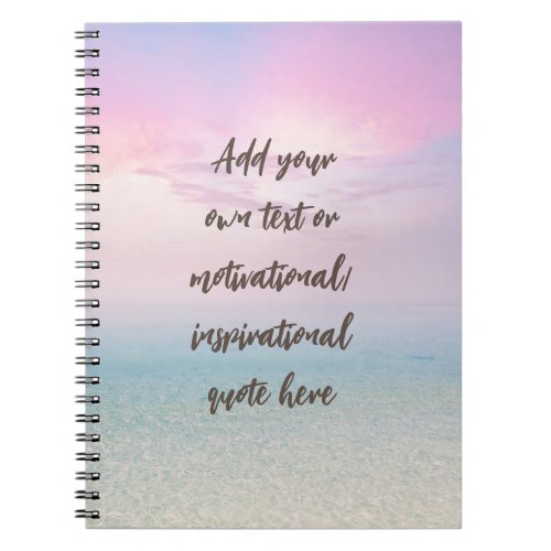 CUSTOM Pastel Dream Beach Motivational Quote Notebook