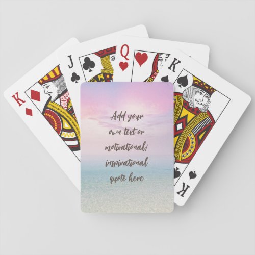 CUSTOM Pastel Dream Beach Motivational Quote Poker Cards