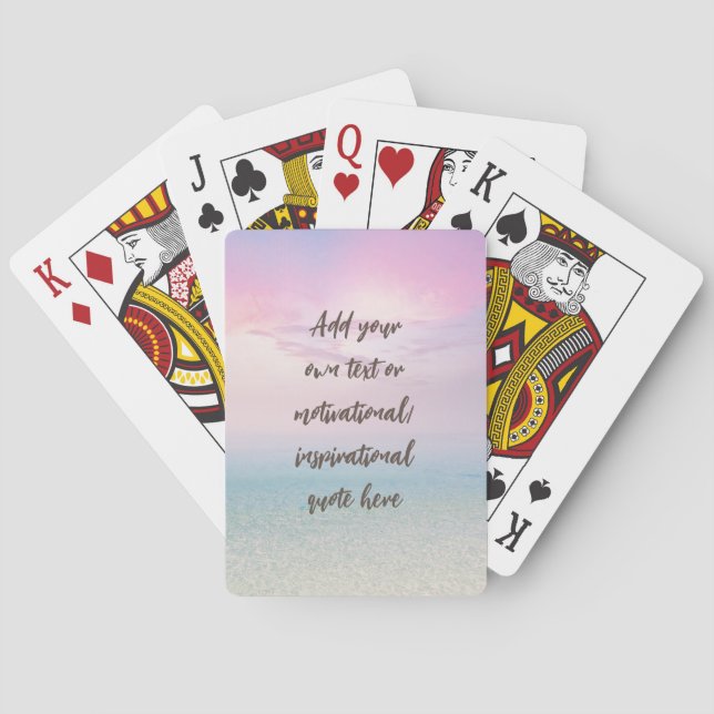 CUSTOM Pastel Dream Beach Motivational Quote Poker Cards (Back)