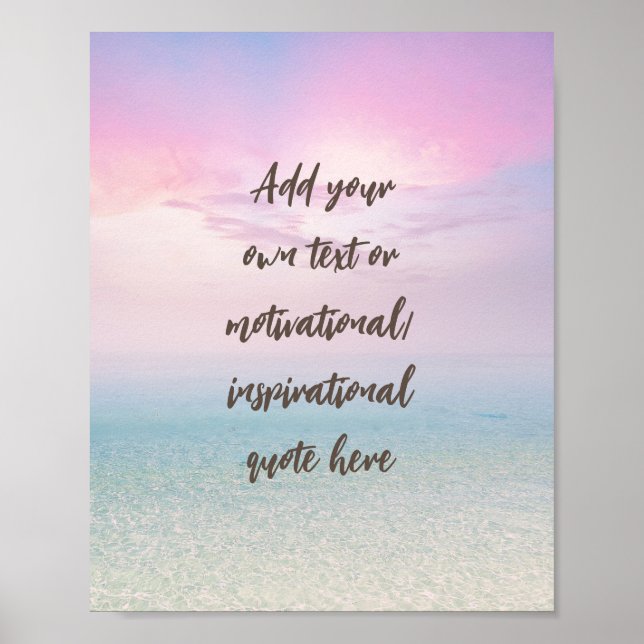 CUSTOM Pastel Dream Beach Motivational Quote Poster (Front)