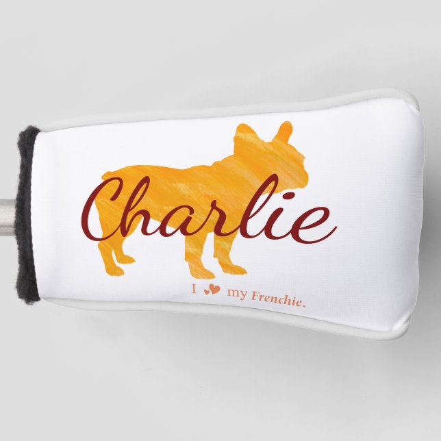 Custom Pastel French Bulldog - Frenchie Golf Head Cover (Front)