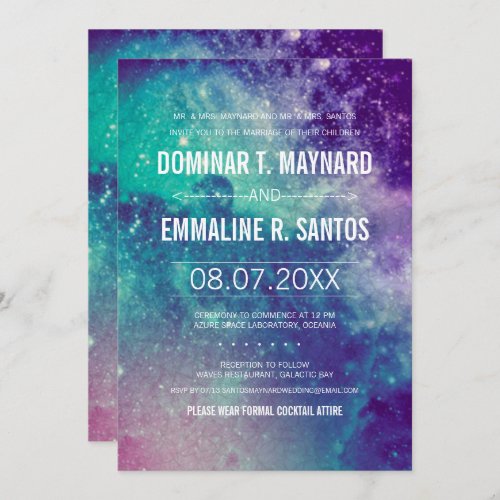 Custom Pastel Galaxy Wedding Invites