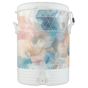 Custom Pastel Geo Pattern Drink Cooler