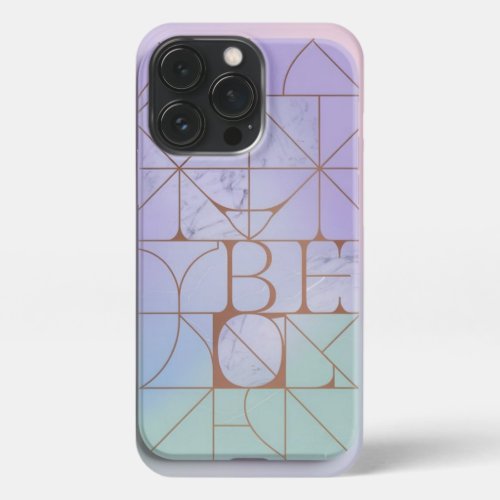 Custom Pastel Geometric Marble Initials Phone Case