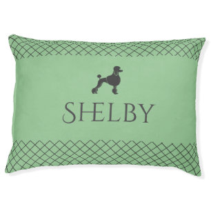 Custom Pastel Green   Poodle Silhouette Matching Pet Bed