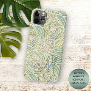 Custom Pastel Green Yellow Blue Pink Paisley Art iPhone 11 Pro Max Case
