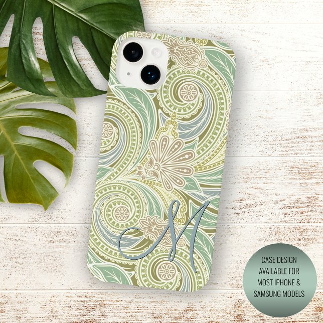 Custom Pastel Green Yellow Blue Pink Paisley Art iPhone Case (Creator Uploaded)