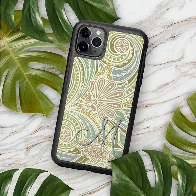 Custom Pastel Green Yellow Blue Pink Paisley Art Otterbox iPhone Case (Creator Uploaded)
