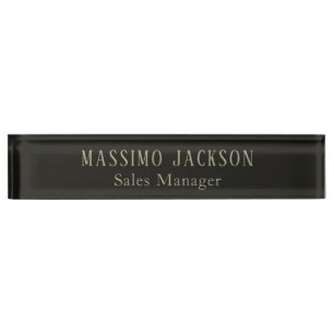 Custom pastel grey personalized minimalist name desk name plate