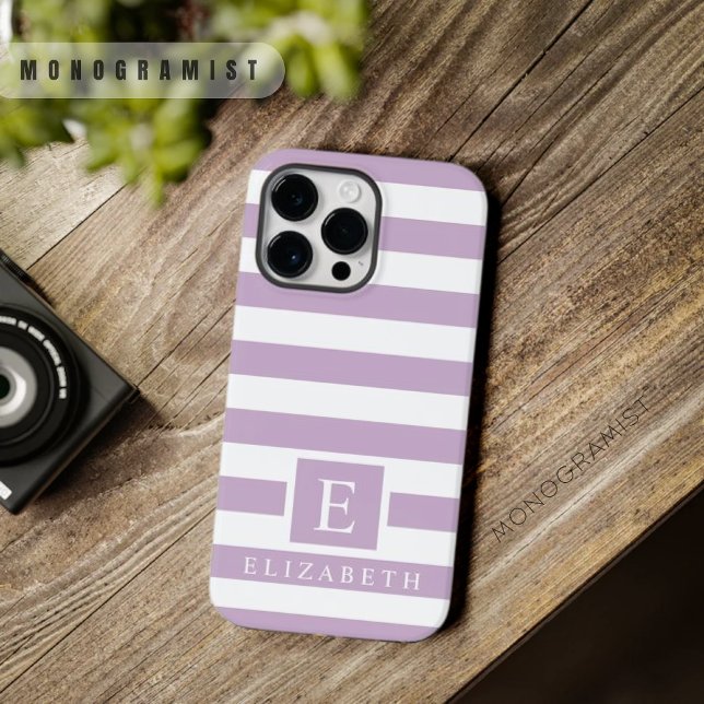 Custom Pastel Light Soft Purple White Stripes  Case-Mate iPhone Case (Custom Pastel Light Soft Purple White Stripes Case-Mate iPhone Case)