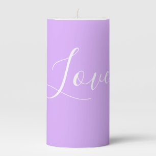 Custom Pastel Mauve Solid Color Minimalist Wedding Pillar Candle
