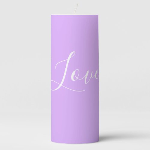 Custom Pastel Mauve Solid Color Minimalist Wedding Pillar Candle