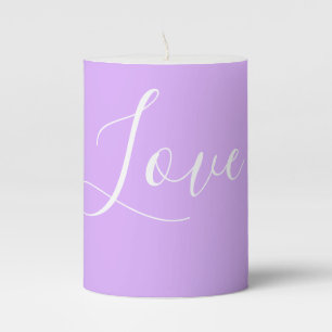 Custom Pastel Mauve Solid Color Minimalist Wedding Pillar Candle