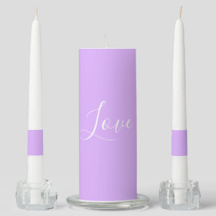 Custom Pastel Mauve Solid Color Minimalist Wedding Unity Candle Set