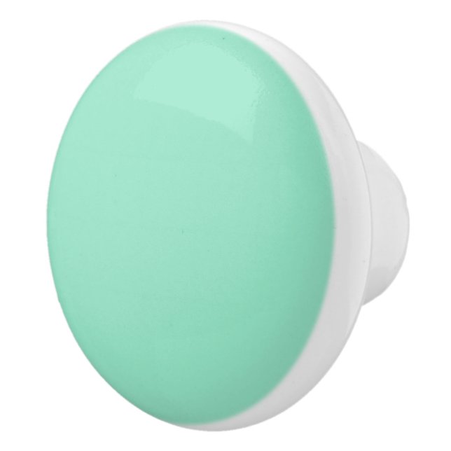 Custom Pastel Mint Solid Color Minimalist   Ceramic Knob (Right)