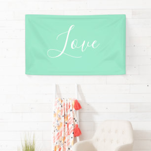 Custom Pastel Mint Solid Color Minimalist Wedding  Banner