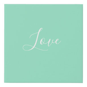 Custom Pastel Mint Solid Color Minimalist Wedding Faux Canvas Print