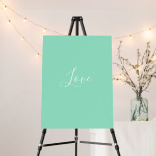Custom Pastel Mint Solid Color Minimalist Wedding Foam Board