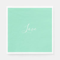 Custom Pastel Mint Solid Color Minimalist Wedding